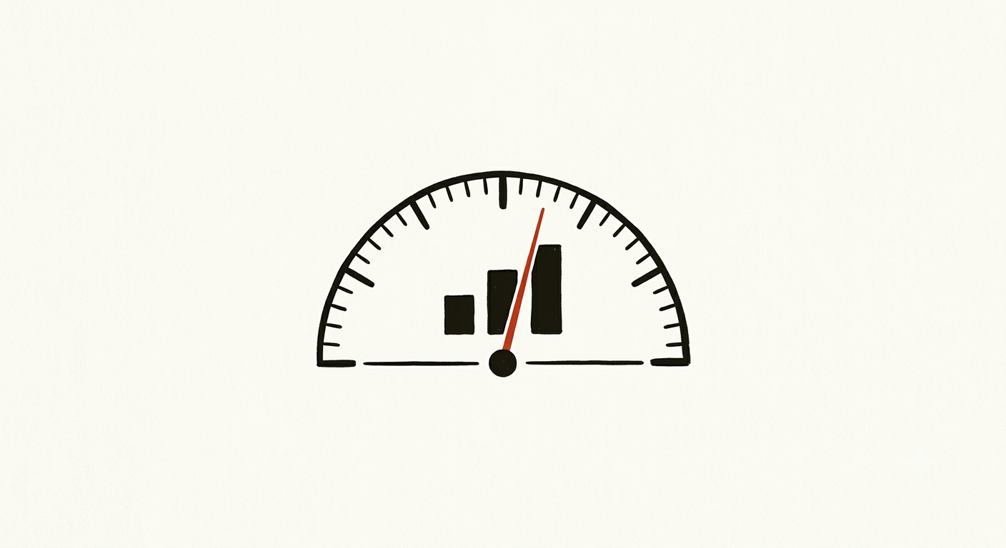 Un cadran de mesure avec une aiguille, illustration de l'analyse.